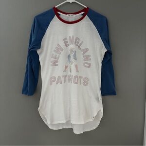 47 women’s New England Patriots Raglan Shirt - Blue, White, and Red